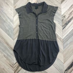 Anthropologie Left of Center Grey Pop-Over Tunic